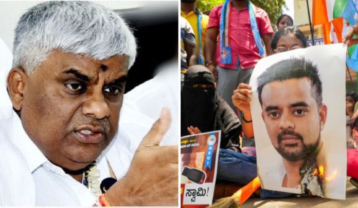 FIRs were filed against MLA H.D. Revanna and his son and Hassan MP Prajwal Revanna | X/PTI