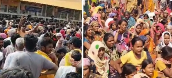 ಬೆಳಗಾವಿ : ಸವದತ್ತಿ ಯಲ್ಲಮ್ಮ ದೇವಸ್ಥಾನ ಆವರಣದಲ್ಲಿ ಕಾಮಗಾರಿ : ವ್ಯಾಪಾರಸ್ಥರಿಂದ ಪ್ರತಿಭಟನೆ