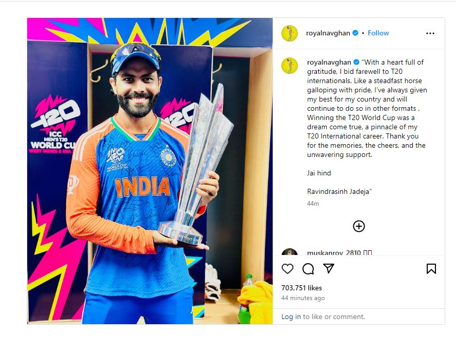 Ravindra jadeja insta