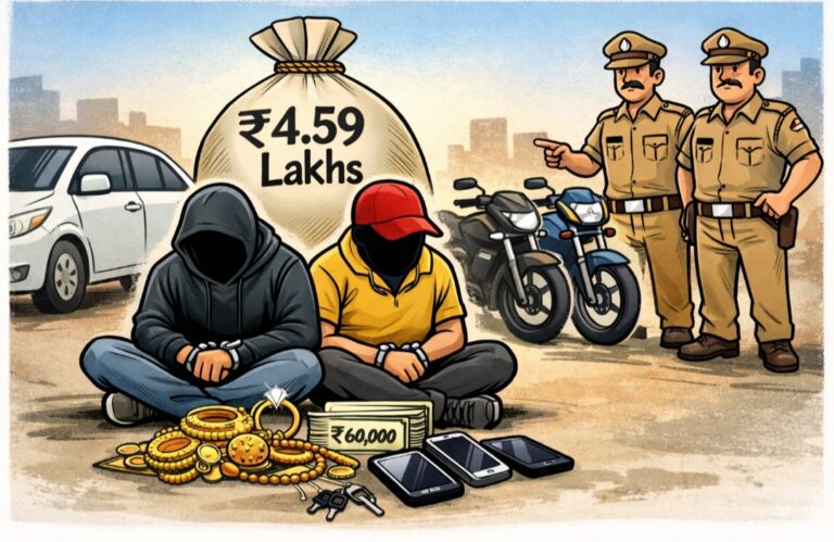 ಬೆಳಗಾವಿ | ಮನೆ ಕಳ್ಳತನ ಪ್ರಕರಣ: ಇಬ್ಬರು ಬಂಧನ, ₹4.59 ಲಕ್ಷ ಮೌಲ್ಯದ ಆಭರಣ ವಶ