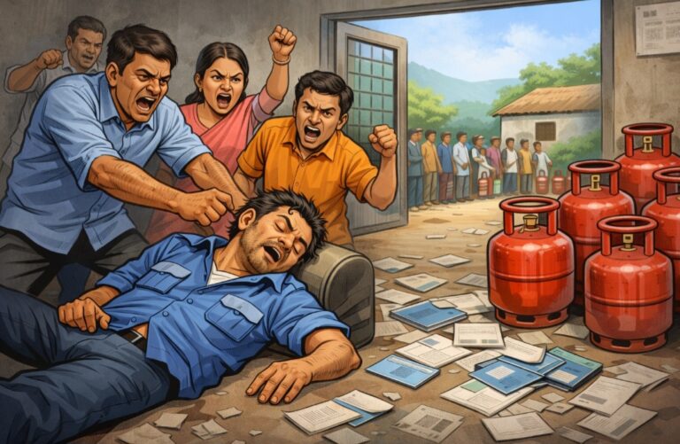 ಬೆಳಗಾವಿ | ಗ್ಯಾಸ್ ಬಿಕ್ಕಟ್ಟಿನ ನಡುವೆ ನಿರ್ಲಕ್ಷ್ಯ: ಮದ್ಯಪಾನ ಮಾಡಿ ಕಚೇರಿಯಲ್ಲೇ ಮಲಗಿದ ಸಿಬ್ಬಂದಿ