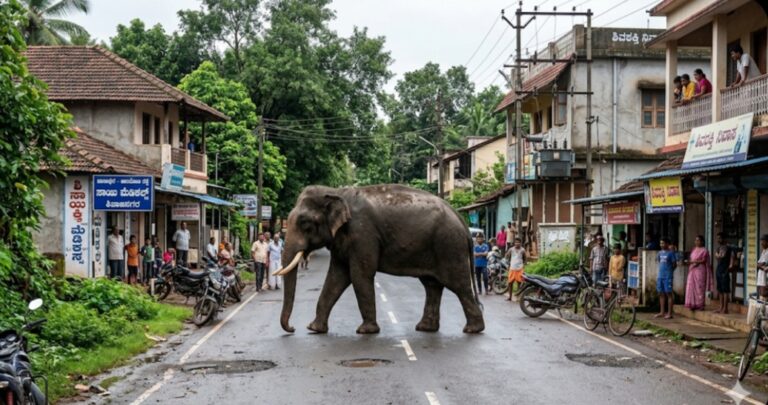 ಬೆಳಗಾವಿ | ಖಾನಾಪುರದಲ್ಲಿ ಕಾಡಾನೆ ಪ್ರತ್ಯಕ್ಷ, ಕೆಲಕಾಲ ಆತಂಕ