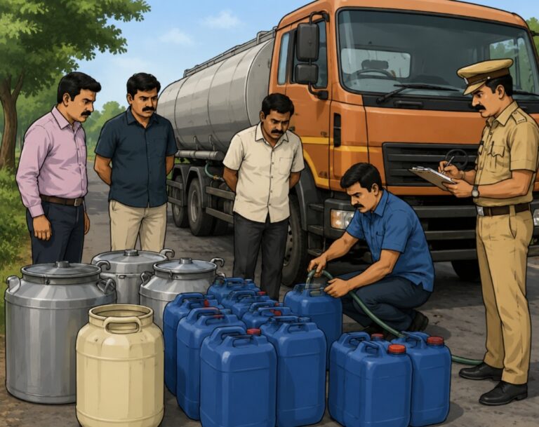 ಬೆಳಗಾವಿ | ಅಕ್ರಮ ಸ್ಪಿರಿಟ್ ಸಾಗಣೆ ಪತ್ತೆ; ₹35 ಲಕ್ಷ ಮೌಲ್ಯದ ವಸ್ತುಗಳ ಜಪ್ತಿ