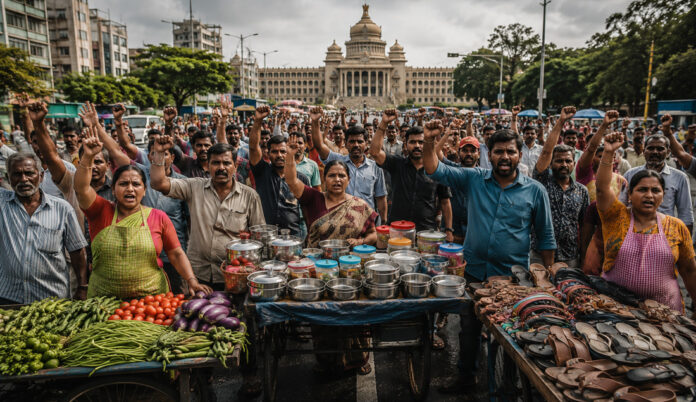 &nbsp;ಜುಲೈ 8, ಬೀದಿ ವ್ಯಾಪಾರಿ, ಪ್ರತಿಭಟನೆ, ಬೆಂಗಳೂರು ಬಂದ್&zwnj;, July 8, street traders, protest, Bangalore bandh,