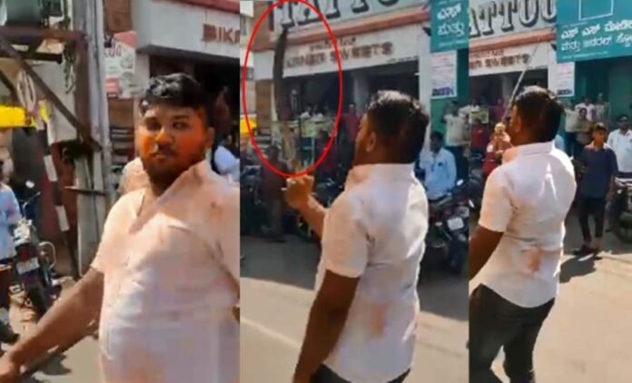 ಸಾರ್ವಜನಿಕವಾಗಿ ಖಡ್ಗ ಪ್ರದರ್ಶನ ಮಾಡಿದ ಬಿಜೆಪಿ ಕಾರ್ಯಕರ್ತ