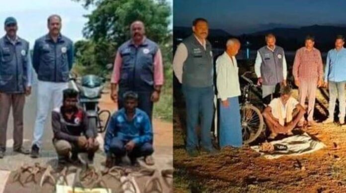 ಜಿಂಕೆ ಕೊಂಬು, ಮದ್ದು ಗುಂಡು ಸಾಗಿಸುತ್ತಿದ್ದ ಆರೋಪಿಗಳ ಬಂಧನ