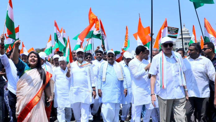 ಸೇನಾ ಕಾರ್ಯಾಚರಣೆ, ಬೆಂಗಳೂರು, ಕಾಂಗ್ರೆಸ್‌, ತಿರಂಗಾ ಯಾತ್ರೆ, Military operation, Bangalore, Congress, Tiranga Yatra,