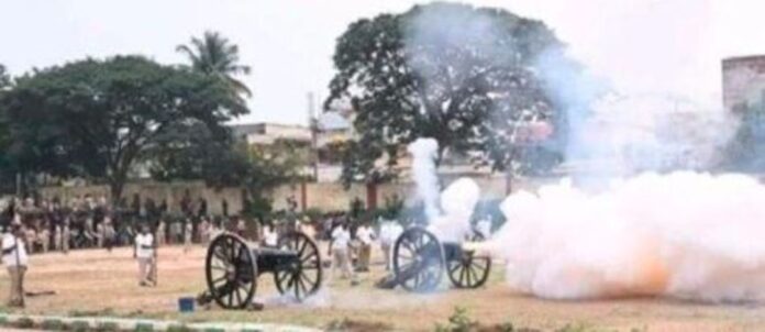 ದಸರಾ ಆನೆಗಳಿಗೆ ಕುಶಾಲತೋಪು ತಾಲೀಮು