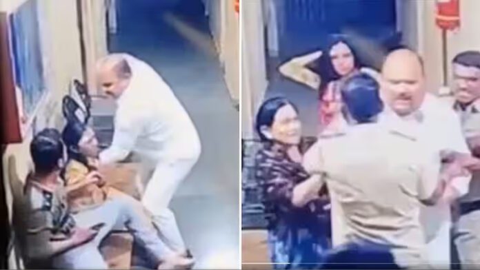 ಪೊಲೀಸ್‌ ಠಾಣೆ, ಮಹಿಳೆ ಮೇಲೆ ಹಲ್ಲೆ, ಬಿಜೆಪಿ ನಾಯಕ, ವಿಡಿಯೋ ವೈರಲ್, ಬಿಜೆಪಿ, ಮಹಾರಾಷ್ಟ್ರ,Police Station, Assault on Woman, BJP Leader, Video Viral, BJP, Maharashtra,