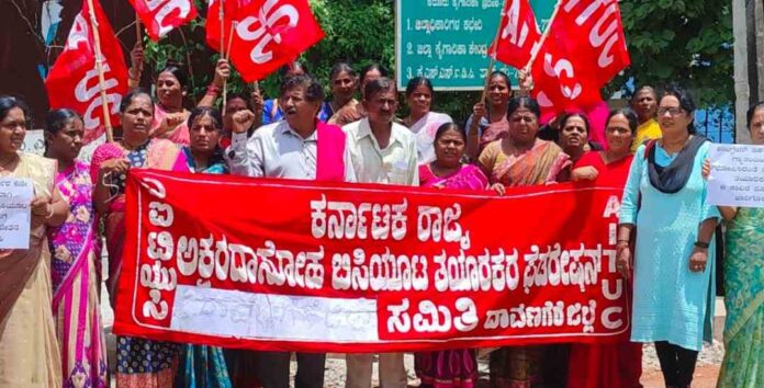 ವೇತನ ಹೆಚ್ಚಳಕ್ಕೆ ಬಿಸಿಯೂಟ ಕಾರ್ಮಿಕರ ಆಗ್ರಹ