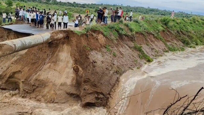 ರಸ್ತೆ, ಉದ್ಘಾಟನೆ, ಪ್ರವಾಹ, ರಾಜಸ್ಥಾನ, road, inauguration, flood, rajasthan,
