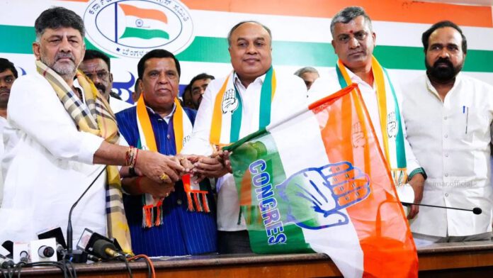 ಬಿಜೆಪಿ, ಕಾಂಗ್ರೆಸ್‌, ಎಲ್​ ಆರ್ ಶಿವರಾಮೇಗೌಡ, ಮಂಡ್ಯ, BJP, Congress, L R Shivaramegowda, Mandya,